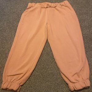 Salmon color scrunch sweatpants